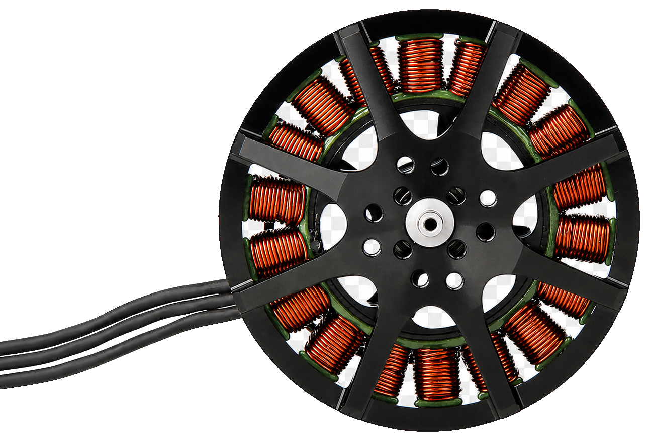 Top-view BLDC motor with copper windings